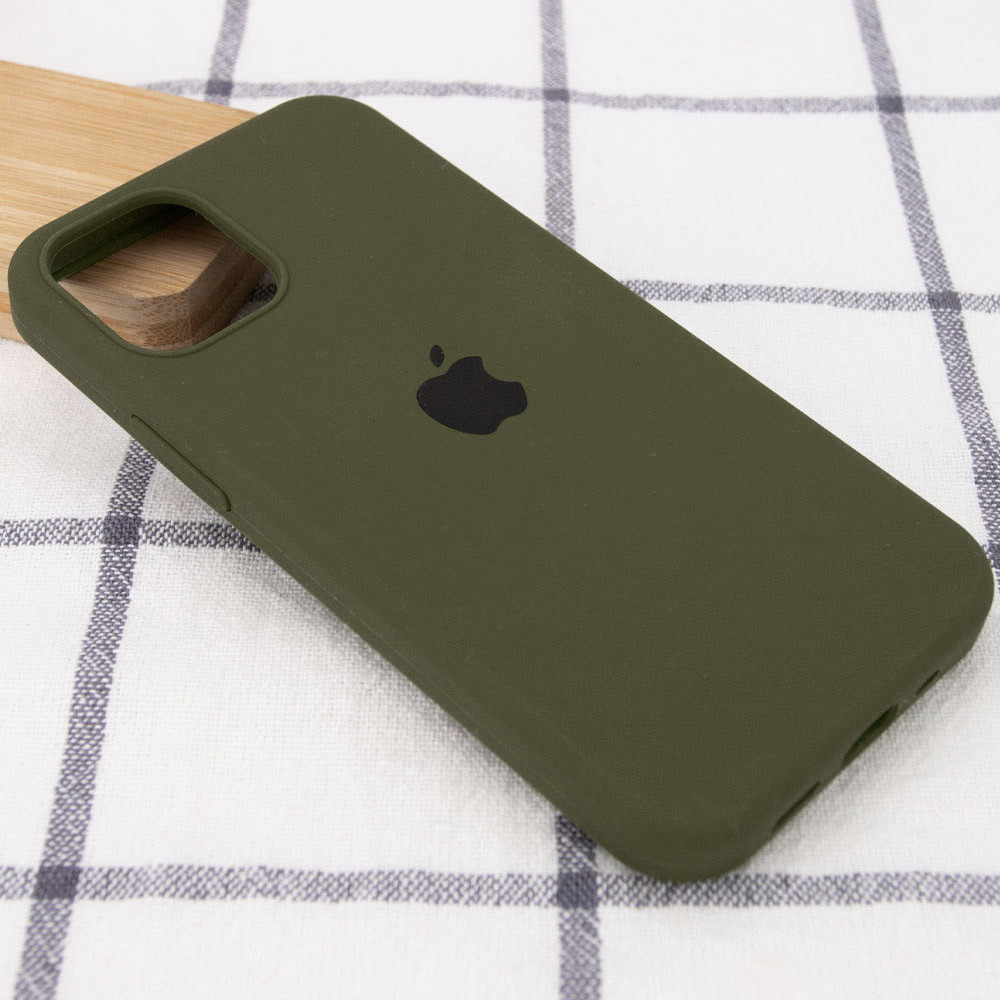 Silicone Case Full Protective (AA) для iPhone 14 (Dark olive)-1